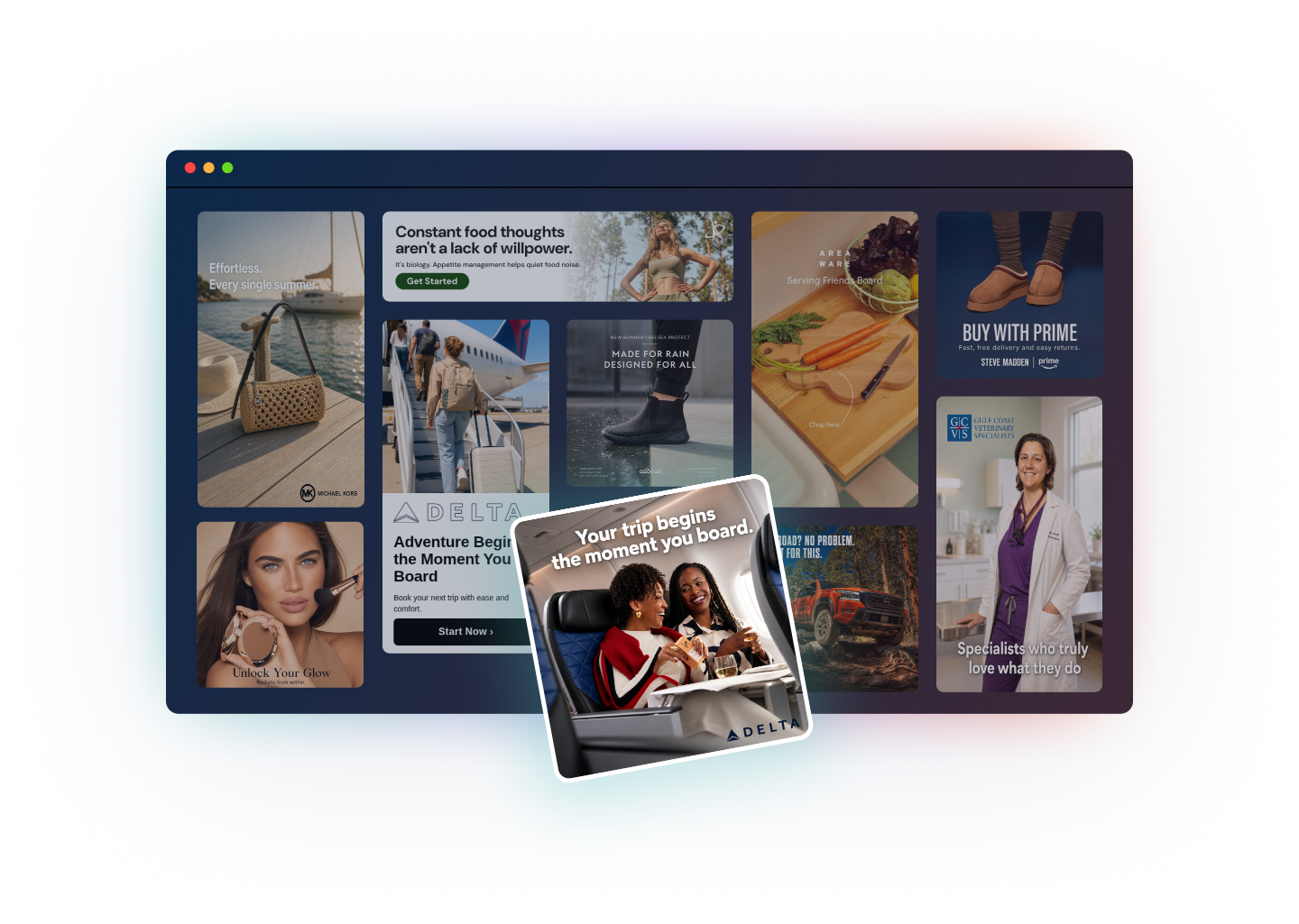 Examples of ad creative reviewed in the COOL AI Challenge
